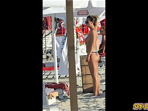 stellar unexperienced topless teen voyeur Beach Close-Up